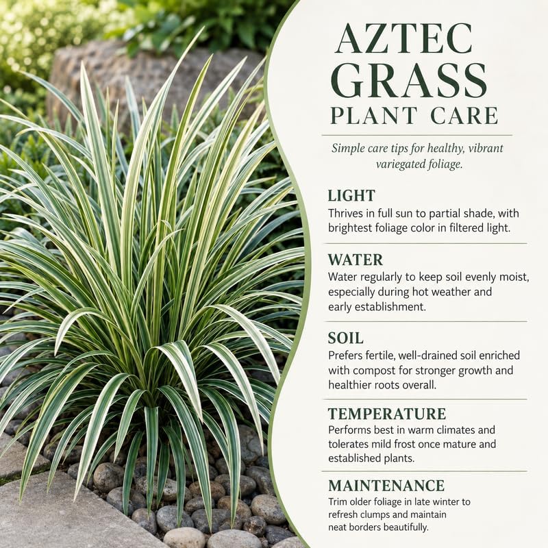 2 Aztec Grass Plants Live - Muscari Liriope Plant, 4-8" Tall (No Pot), Easy Care Ornamental Grass Plant, Low Maintenance Decorative Grasses, for Garden Borders & Landscape Accents - Image 6