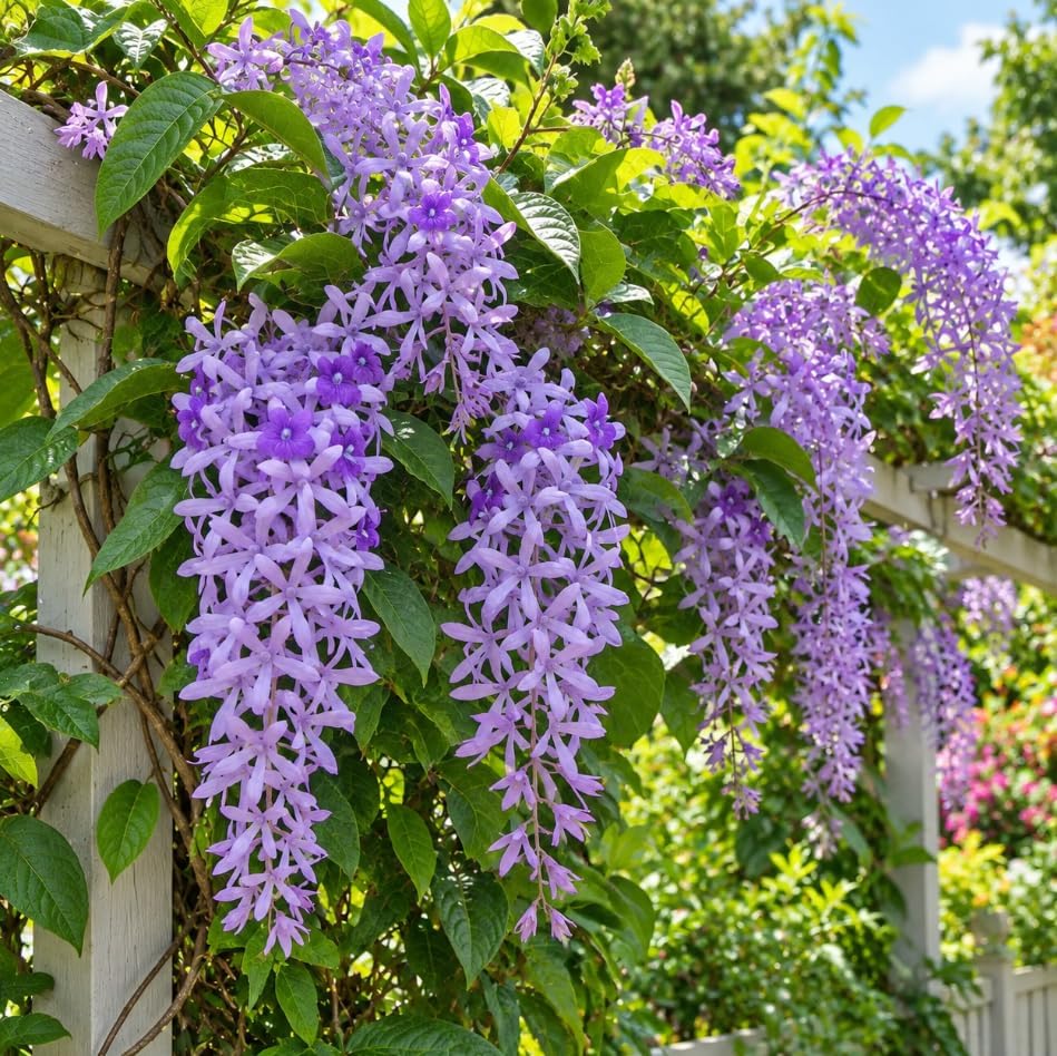 Set 2 Purple Queen Wreath Vine Live Plants 4-6 Inch Tall, Purple Flowering Vine Plants, Tropical Climbing Vines for Indoor, Outdoor Garden - Image 3