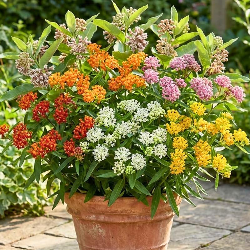2 Random Milkweed Plants Live for Spring Planting, Butterfly Mikweed 4-8" in Tall, Asclepias Tuberosa Plants Bush for Perennial Flowers Outdoor Growing by Unknown