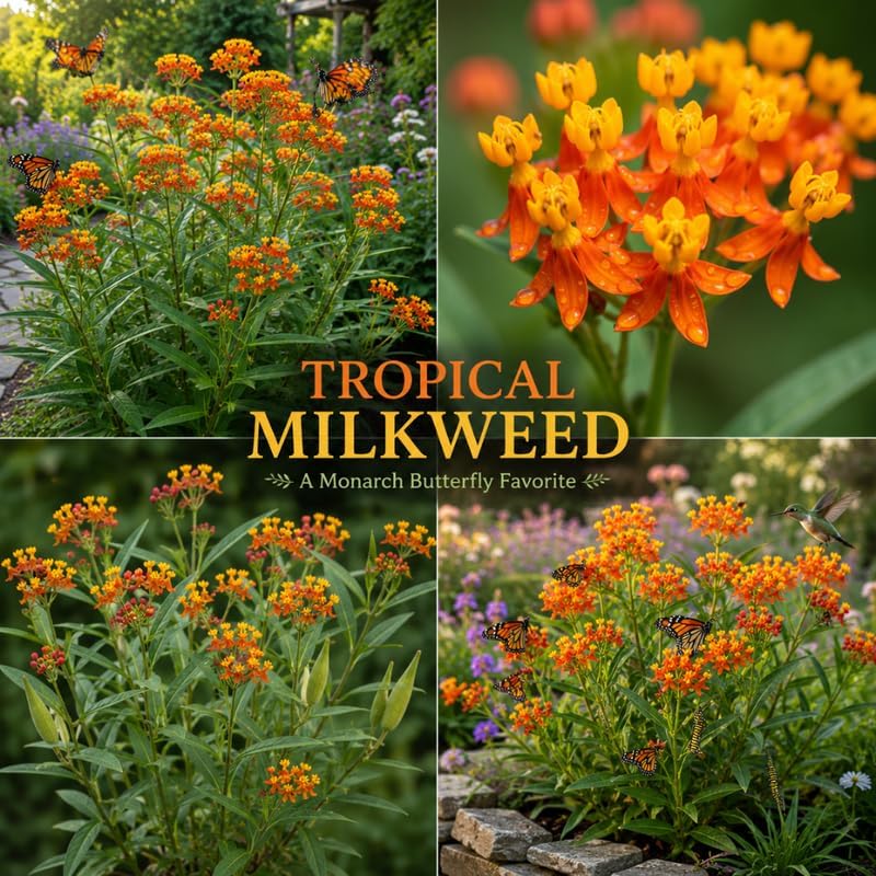 Tropical Milkweed Plant Live, Well-Rooted 4-6" Potted Plant, Cold-Hardy Butterfly Host Plant for Sunny Patios and Landscapes - Image 5