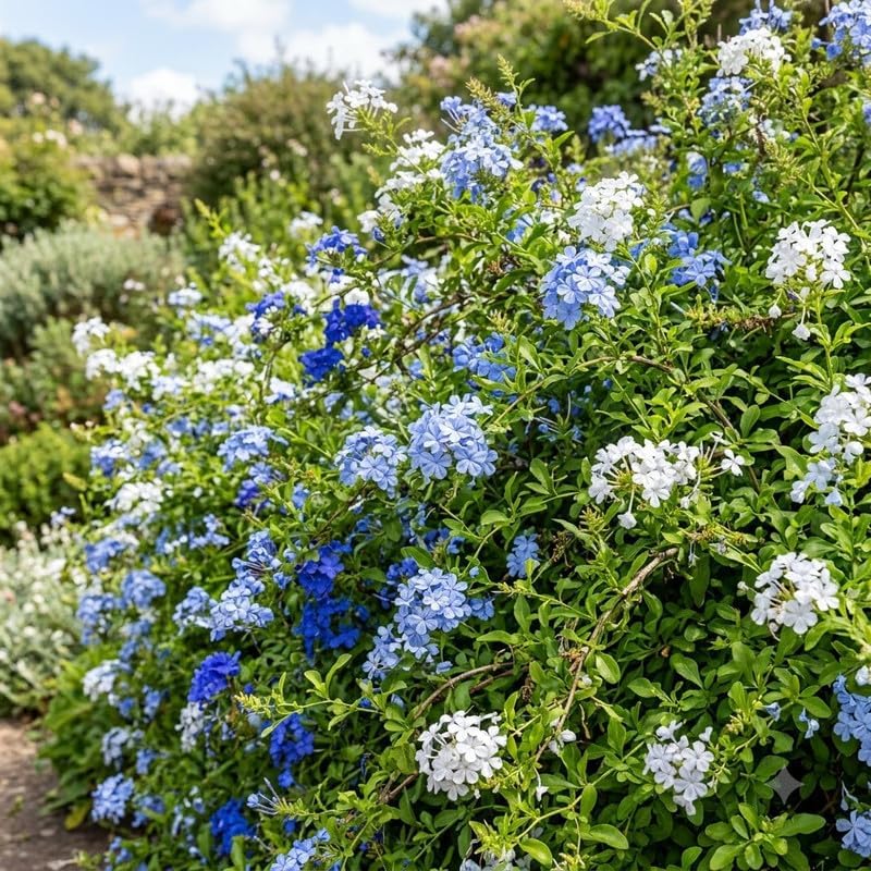 4 Mix Plumbago Flower Live Plants, Perennial Flowers, 4-7 Inch Tall - Image 4
