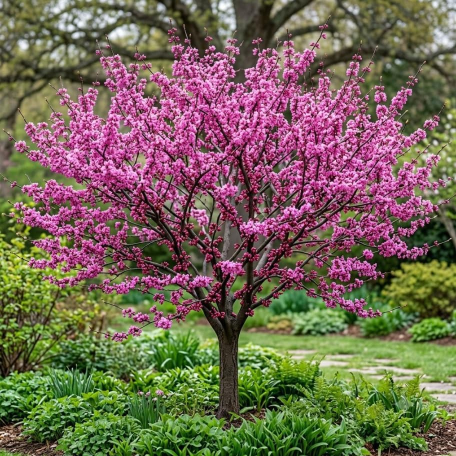 2 Eastern Redbud Tree Live Plants 6-16 Inch Tall Qt Pot, Ornamental Spring Blooming Seedling Cercis Canadensis Shrub Red Bud Tree - Image 2
