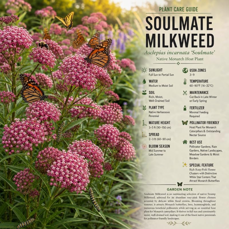 2 Live Milkweed Plant, Purple Swamp Milkweed Live Plant, 4-6 Inch Tall, Flowering Milkweed Plant for Outdoor Gardens, Easy to Grow - Image 4