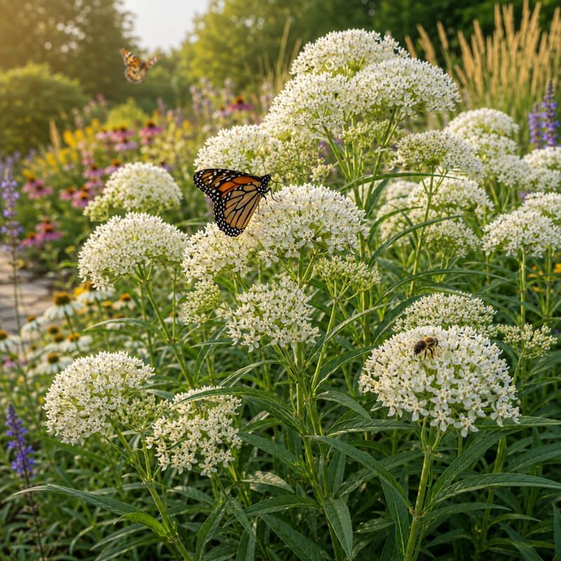 White Swamp Milkweed Plant Live, Well-Rooted 4-6" Potted Plant, Cold-Hardy Butterfly Host Plant for Sunny Patios and Landscapes - Image 2