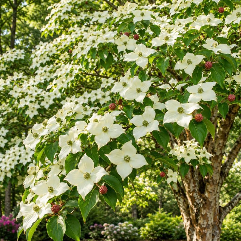 Kousa Japanese Dogwood Tree - Cornus Kousa in Quart Pot - 6-12" Tall, Live Tree for Pollinator Gardens and Patios - Image 2