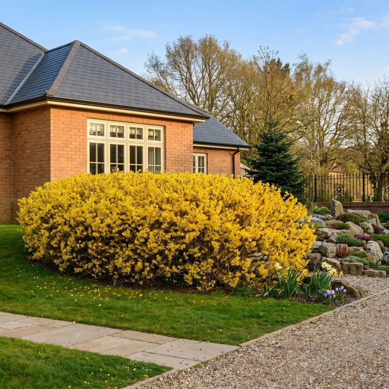 2 Forsythia Plant Live, 4 Inch Pot Lynwood Gold Forsythia Bush, Hardy, Low Maintenance, Bell Yellow Flowering Shrub, Ideal for Garden Décor & Outdoor Spaces - Image 3