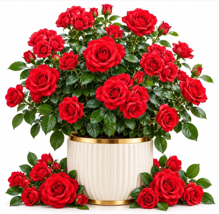 Red Climbing Roses Plant, Fragrant Rose Bush, Perennial Red Flower Roses in Home Garden, 2-4 Inch Tall by HARINI