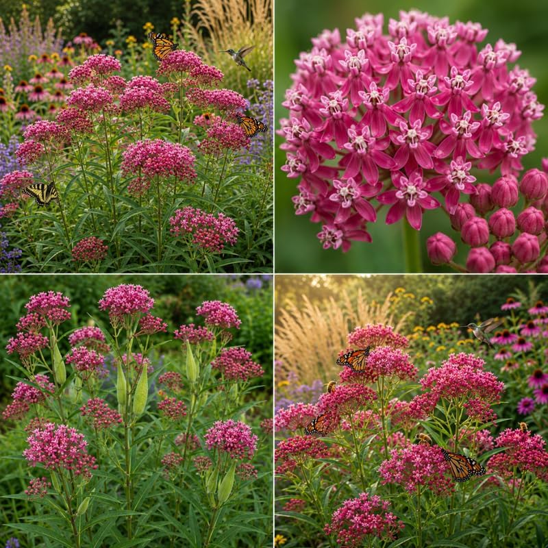 Pink Swamp Milkweed Plant Live, Well-Rooted 4-6" Potted Plant, Cold-Hardy Butterfly Host Plant for Sunny Patios and Landscapes - Image 4