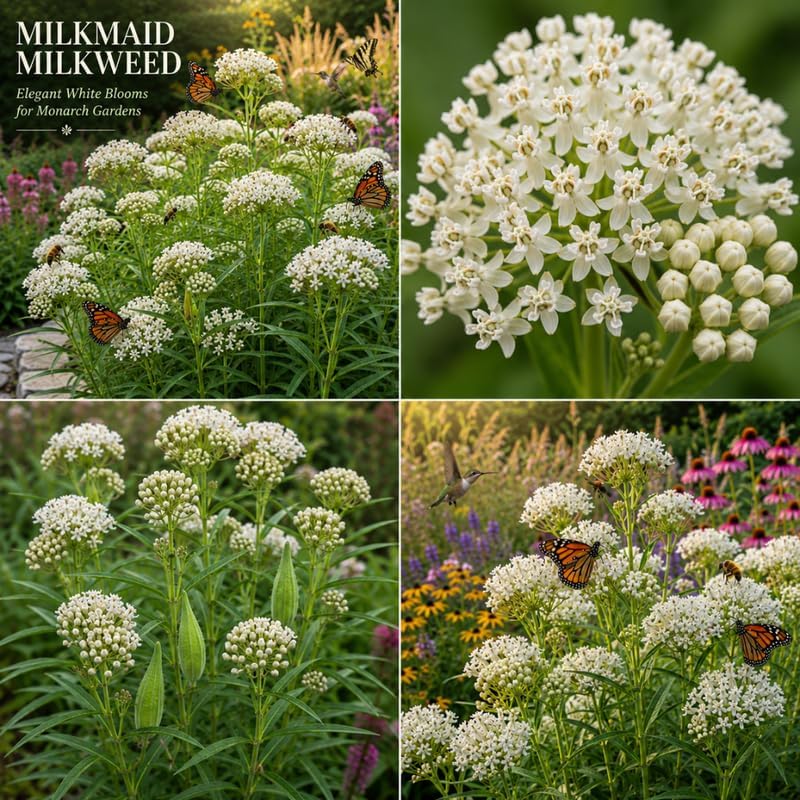 White Swamp Milkweed Plant Live, Well-Rooted 4-6" Potted Plant, Cold-Hardy Butterfly Host Plant for Sunny Patios and Landscapes - Image 5