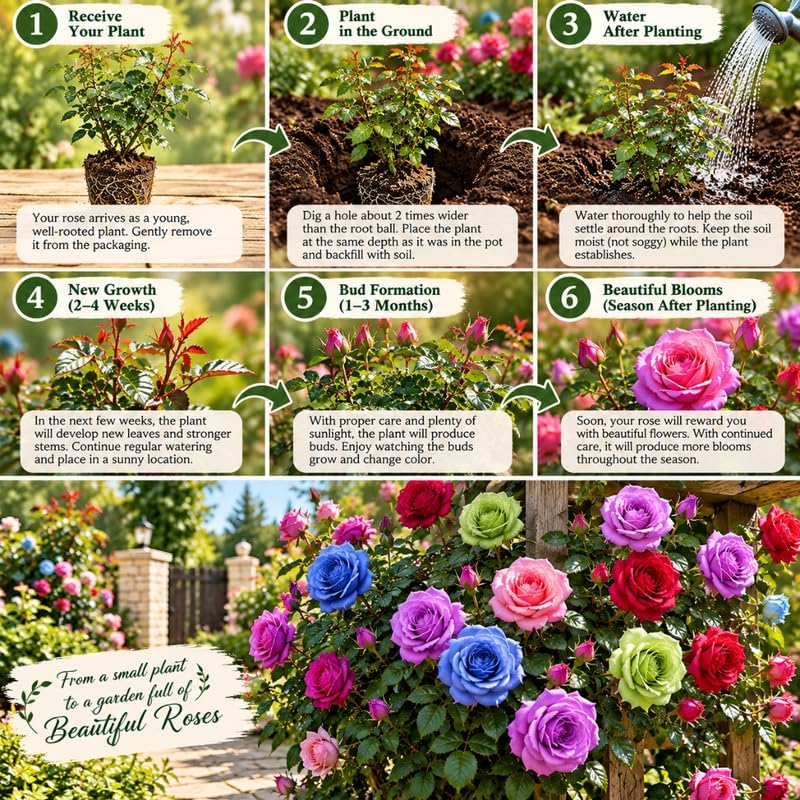 Don Juan Red Climbing Roses Live Plants, Fragrant Starter 5-9" Tall - Image 3