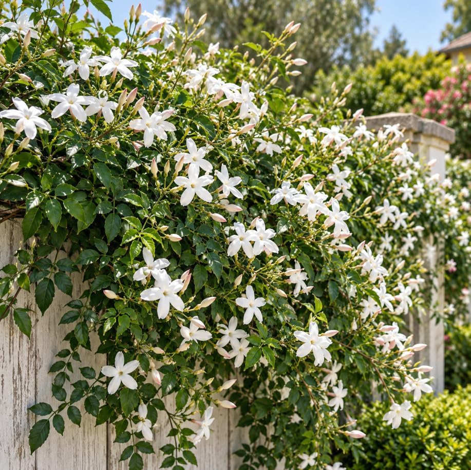 Set 2 Poets Jasmine Plants Live Indoor, White Climbing Jasmine Vine, Fragrant Jasmin Stater, Perennial Vines 4-6 Inc Tall - Image 3