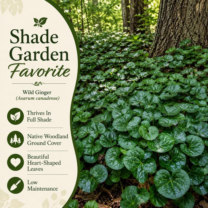 Wild Ginger Plant in Small Pot, Easy Care Wild Ginger, Hardy Perennial, Full Shade Loving Groundcover for Gardens - Image 5