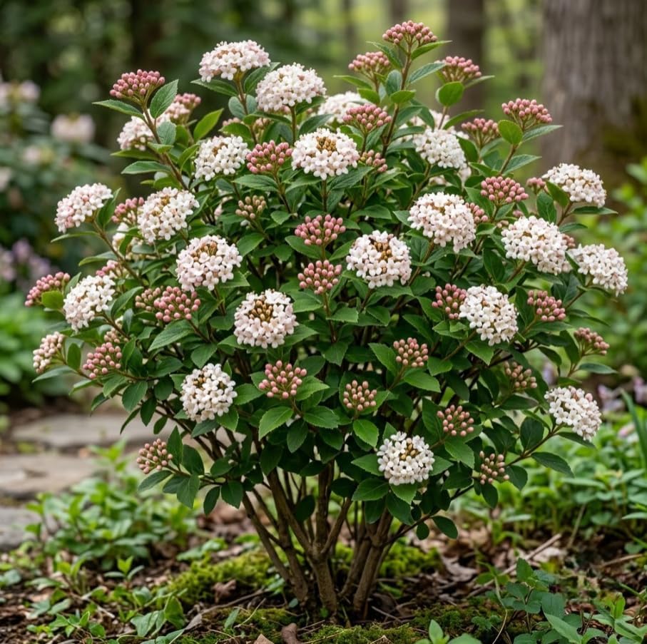 Judd Viburnum Live Plant 6-12 Inch Tall 2.5 Inch Pot, Fragrant Flowering Shrub, Pink Buds, White Snowball Viburnum Blooms, Hardy Landscape Bush - Image 7