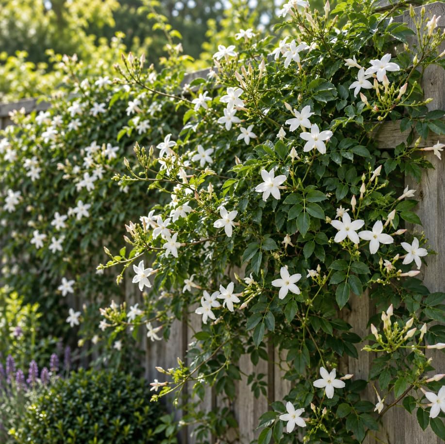 Set 2 Poets Jasmine Plants Live Indoor, White Climbing Jasmine Vine, Fragrant Jasmin Stater, Perennial Vines 4-6 Inc Tall - Image 2