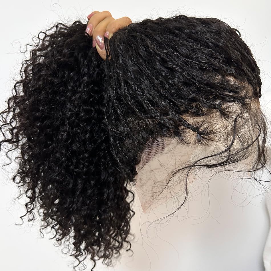 Full Lace Knotless Boho Box Braids Human Hair Wig for Black Women 22 Inch - Image 6