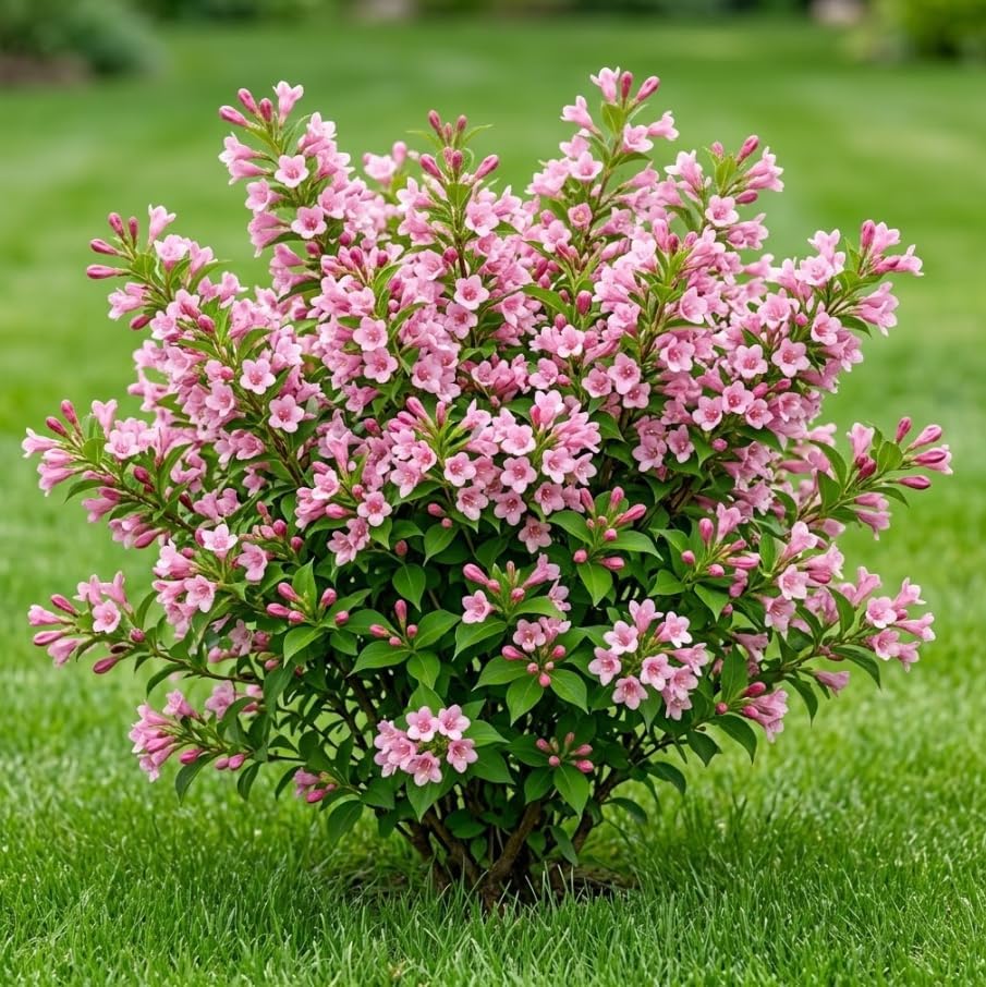 Pink Weigela Live Plant, Reblooming Weigela Shrub, Hardy Flowering Bush, Pink Bloom Landscape Plant, 6-12 Inch Tall, 4 Inch Pot by Unknown
