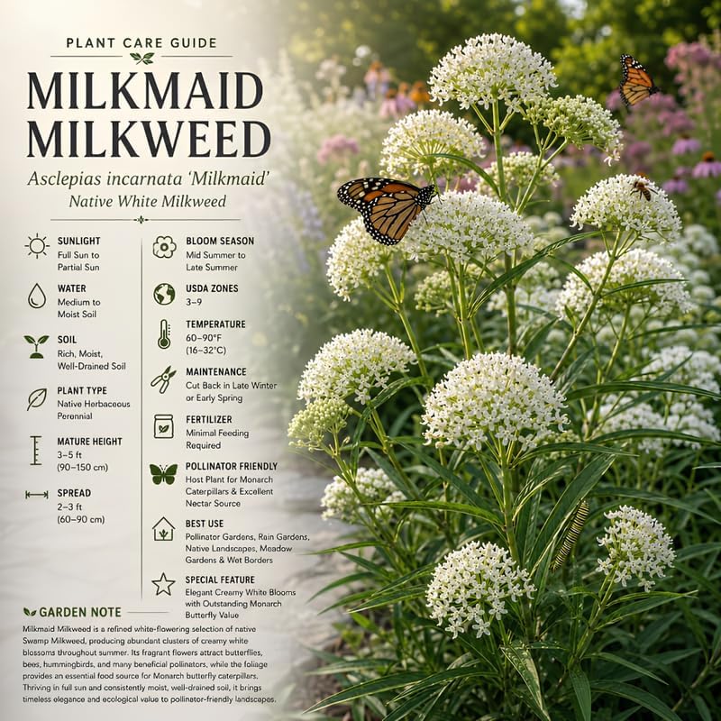 Milkweed Plants Live, White Swamp Milkweed Plants, 4-6 Inch Tall - Image 7
