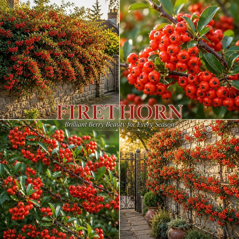 2 Firethorn Live Plant, 3-5” Tall in 3” Pot, Vigorous, Well-Rooted Evergreen Bush, Orange-Red Berries for Stunning Landscape Decor - Image 6