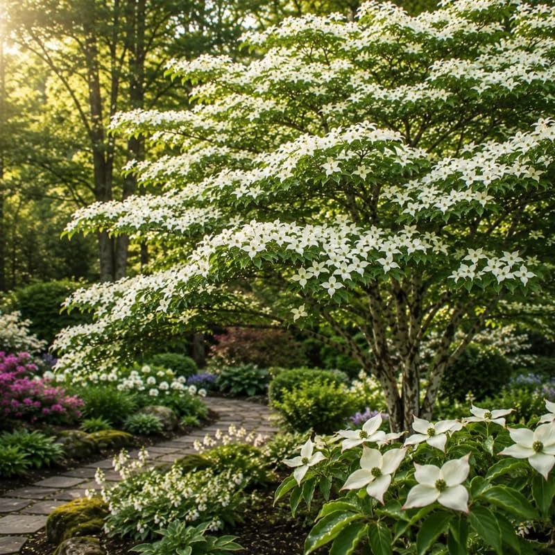 Kousa Japanese Dogwood Tree Live Plant, 10-16 Inch Tall in Quart Pot, White Flowering Ornamental Tree, Cold-Hardy Flowering Shrub for Home Garden - Image 7