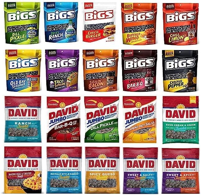 Sunflower Seeds Ultimate Variety Pack by BIGS and DAVID | 20 Unique Flavors by Peace Merchandise | Might be duplicated by Unknown