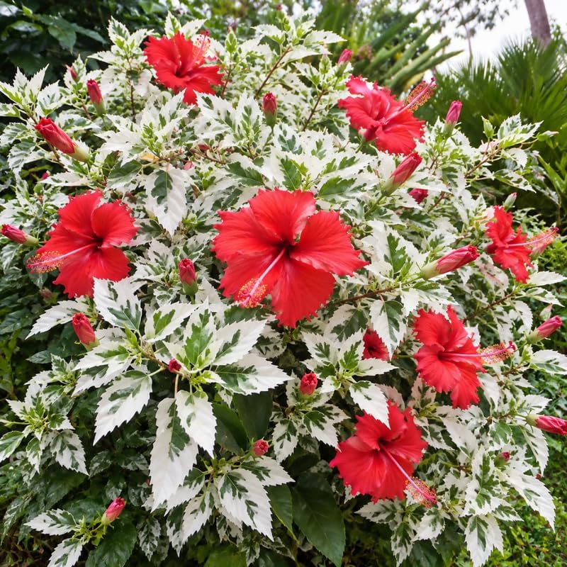 3 Hardy Hibiscus Live Plants, Flowering Shrub, Variegated Red Blooms, 4-7" - Image 6