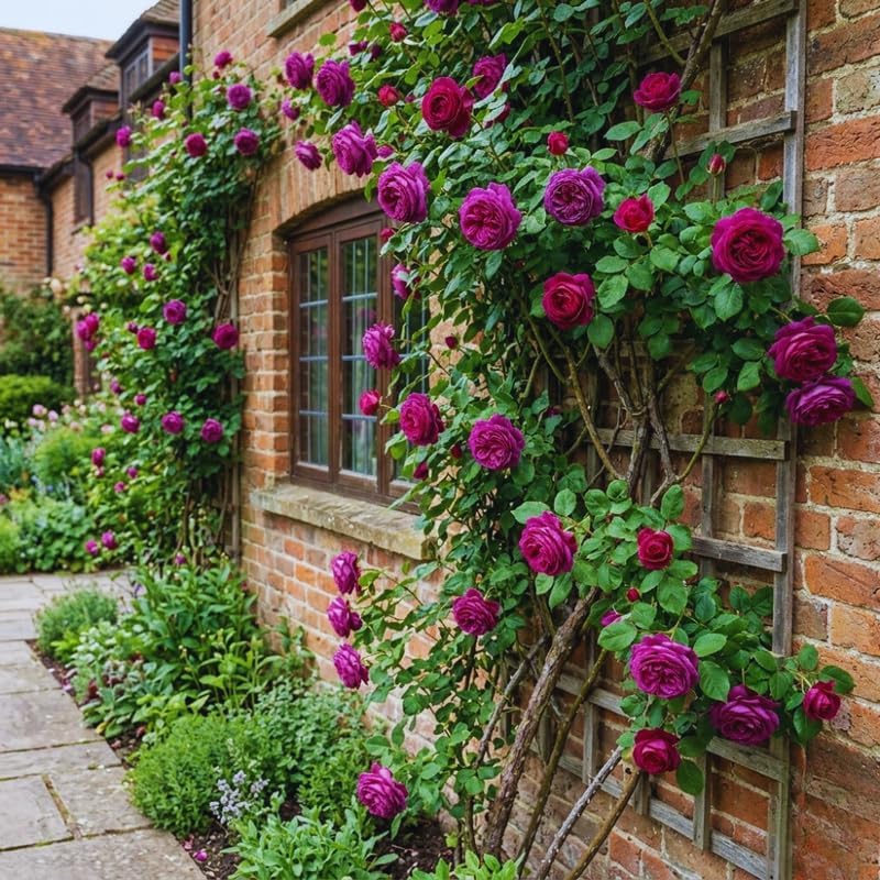 Purple Climbing Roses Live Plant, Rose Bush Plant, 5-7 Inch Tall - Image 4