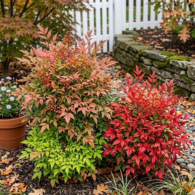 1 Nandina Domestica - Harbor Dwarf Nandina Live Plant, Quart Pot, Hardy, Easy Care, Vibrant Red Foliage, Ornamental Evergreen Shrub, Perfect for Garden Borders & Containers - Image 4