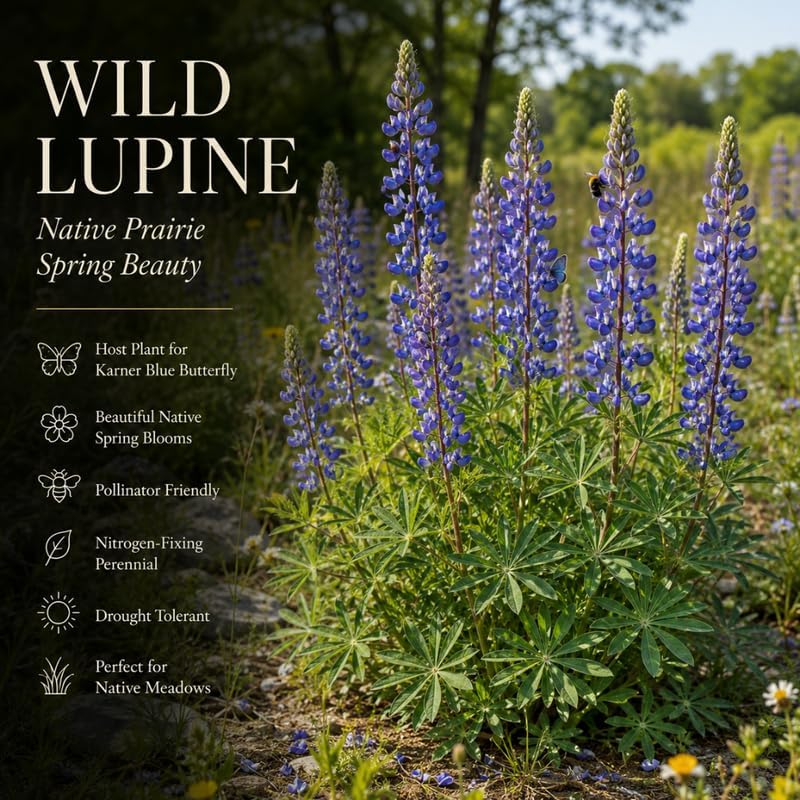 Wild Lupine Live Plant, 4-6" Tall in 4" Pot, Grow Robust, Easy to Care Vibrant Blue Flowers for Pollinator Gardens - Image 4