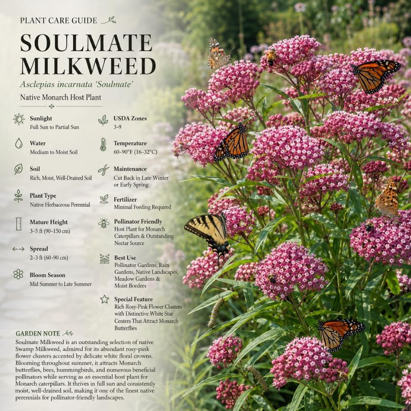 Milkweed Plants Live, Purple Swamp Milkweed Plants, 4-6 Inch Tall - Image 5