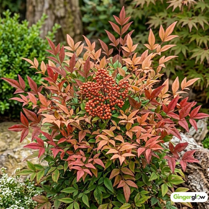 1 Harbor Dwarf Nandina Live Plant (Nandina Domestica), 6-8" Tall in Quart Pot, Low Maintenance, Compact Evergreen Shrub with Red Seasonal Foliage, Ideal for Garden & Landscape - Image 3