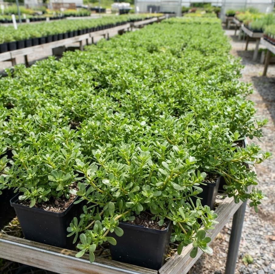 Purslane Herb Live Plant, Yellow Flowers Ground Cover Heirloom Purslane Plant Live Creeping Succulent, 4 Inc Pot by Unknown