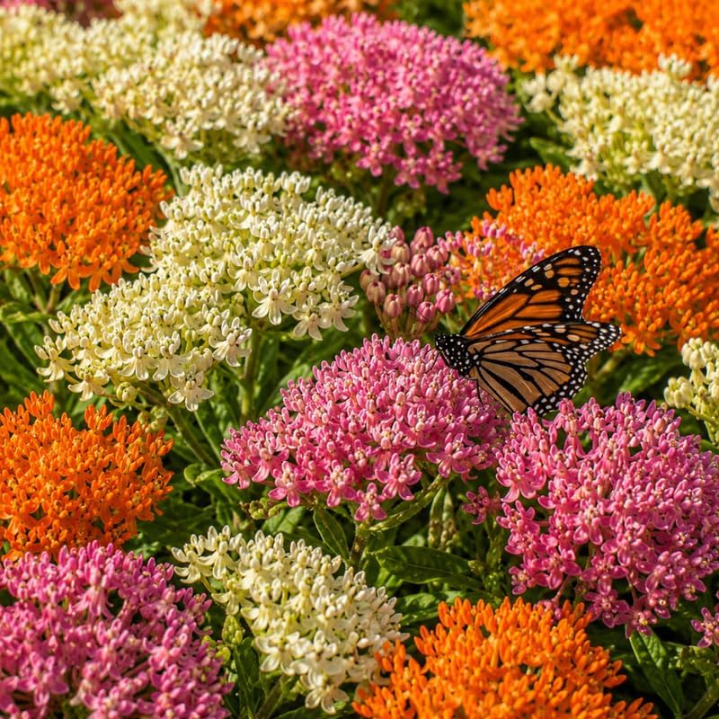 2 Mix Live Milkweed Plant, 4-6 Inch Tall, Flowering Milkweed Plant for Outdoor Gardens, Easy to Grow - Image 2
