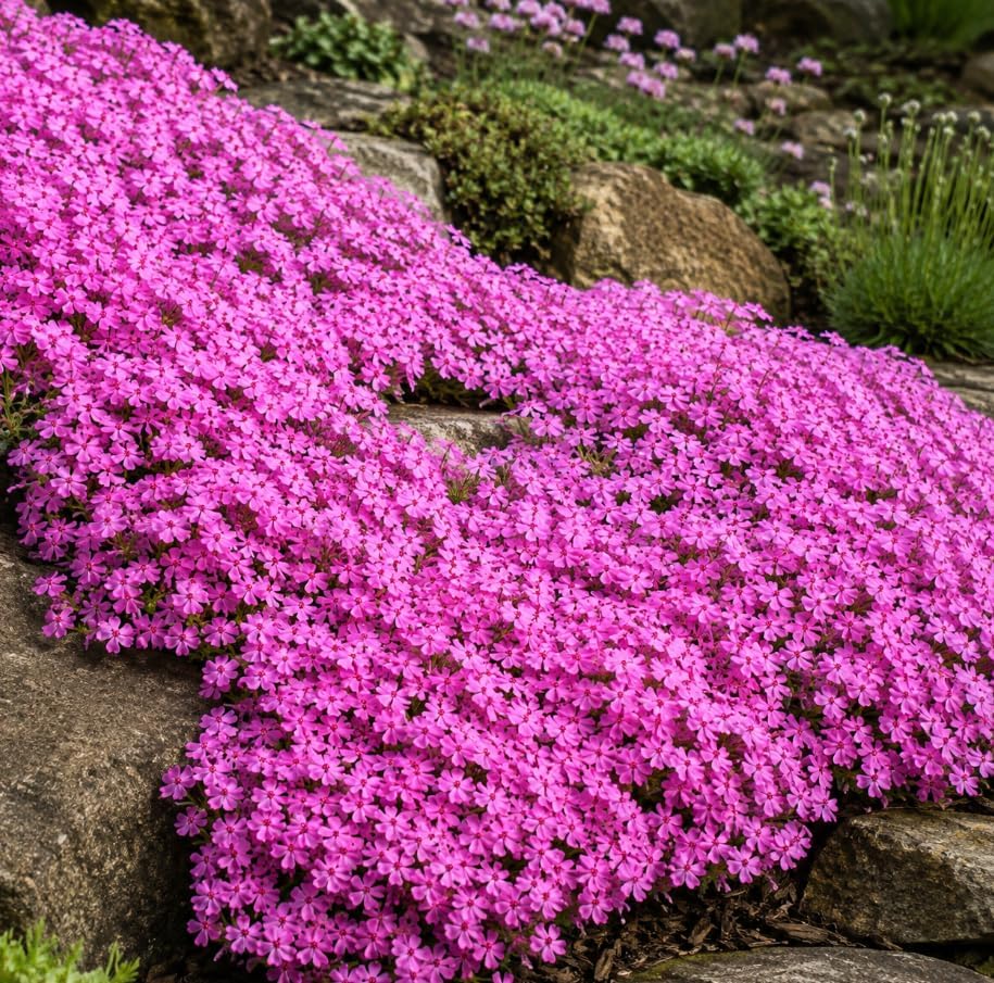Pack of 3 Creeping Phlox Live Plants, Pink Phlox Ground Cover Plant for Banks, Rock Gardens, Walkways,4" Pot - Image 2
