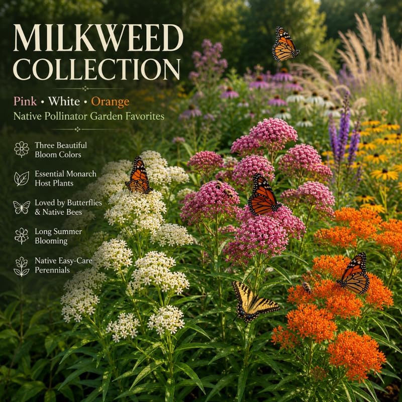 2 Mix Live Milkweed Plant, 4-6 Inch Tall, Flowering Milkweed Plant for Outdoor Gardens, Easy to Grow - Image 4