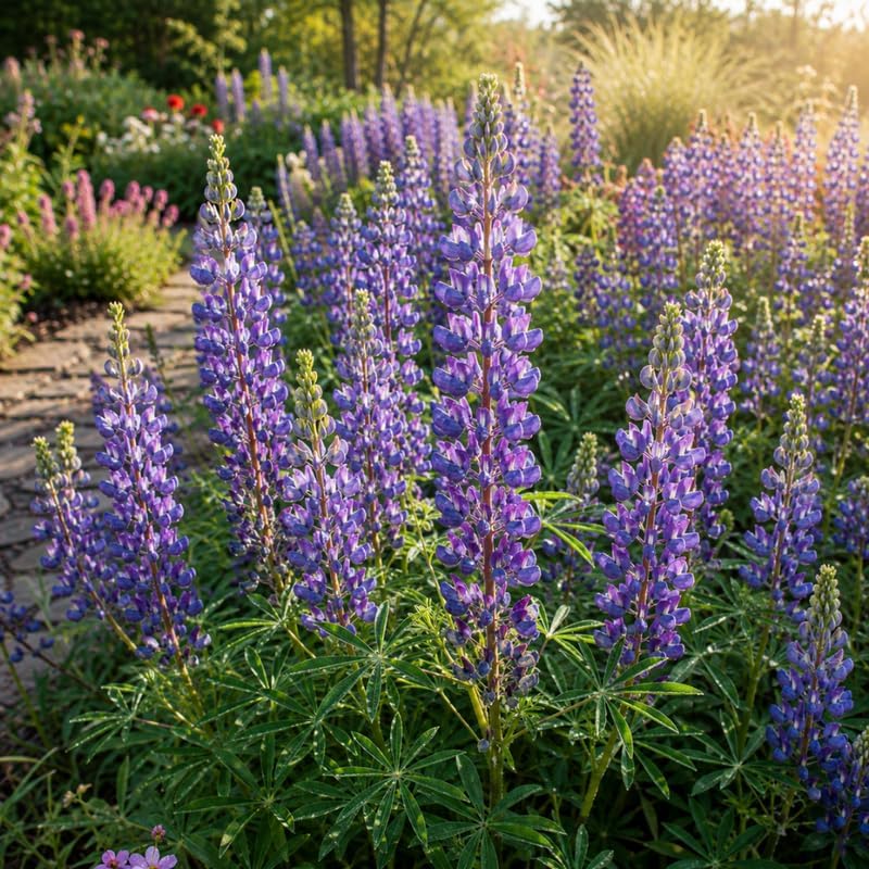 2 Wild Lupine Live Plant, 6-8" Tall in 6" Pot, Easy to Care, Grow Robust Blue Blooms for Butterflies Landscapes - Image 2