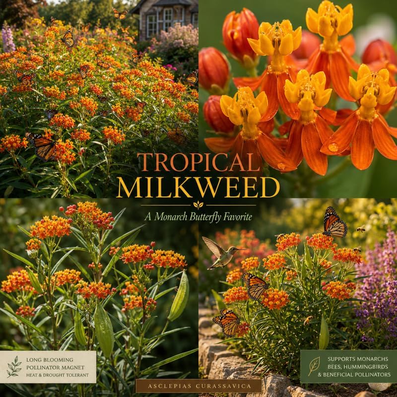 2 Live Milkweed Plant, Tropical Milkweed Live Plant, 4 Inch Tall, Flowering Milkweed Plant for Outdoor Gardens, Easy to Grow - Image 4