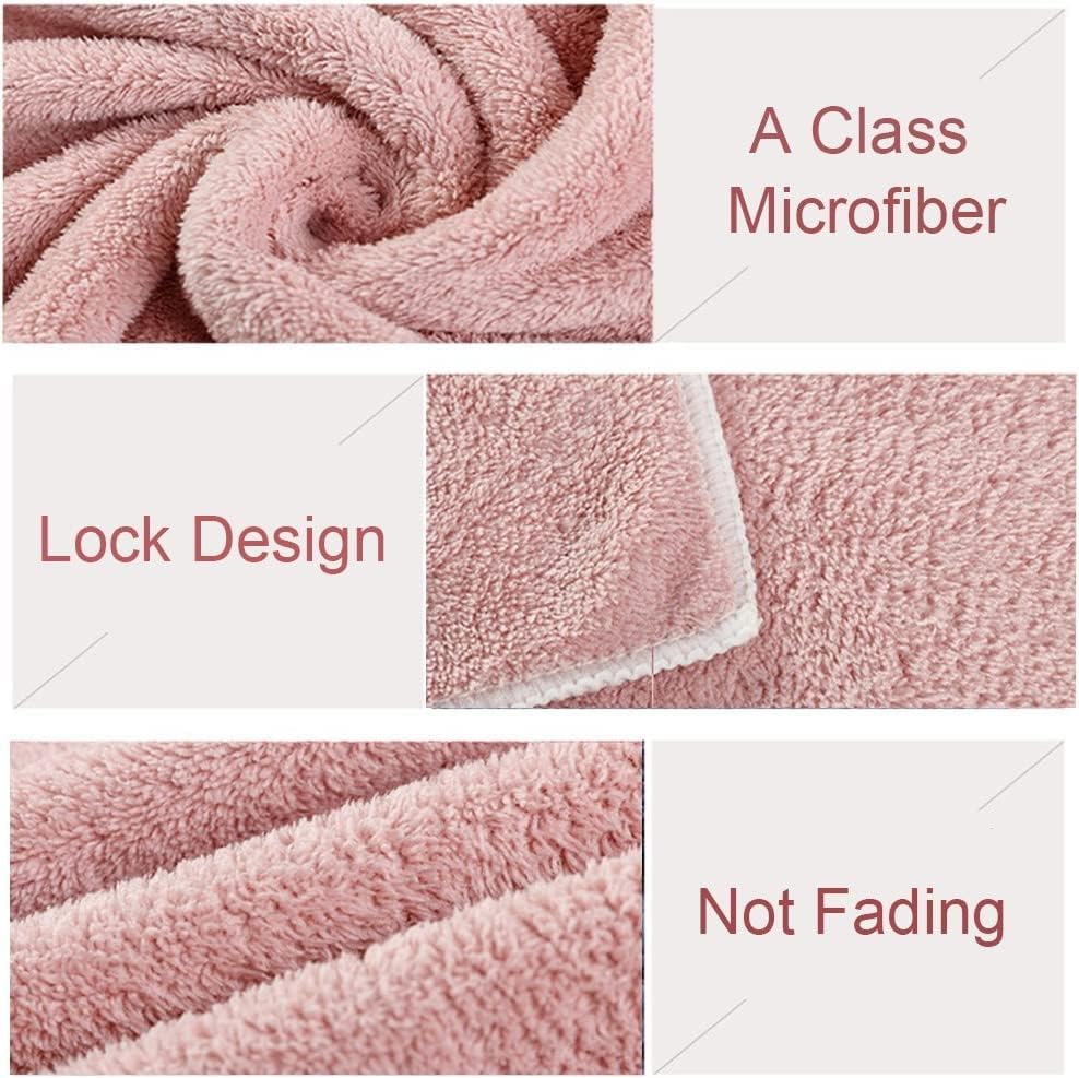 Jseng 2PC Microfiber Hair Drying Caps, Extrame Soft & Ultra Absorbent, Fast Drying Hair Turban Wrap Towels Thick Fluffy Shower Cap for Women - Image 4