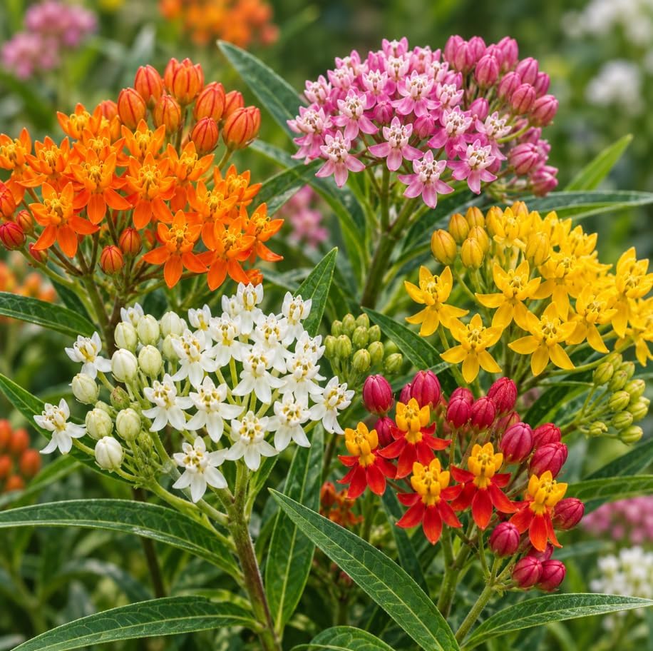 Set of 4 Mixed Milkweed Live Plants, Perennial Asclepias Milkweed Flowering Plants for Butterfly Gardens, Outdoor Beds and Borders, 4-7 Inch Tall - Image 4