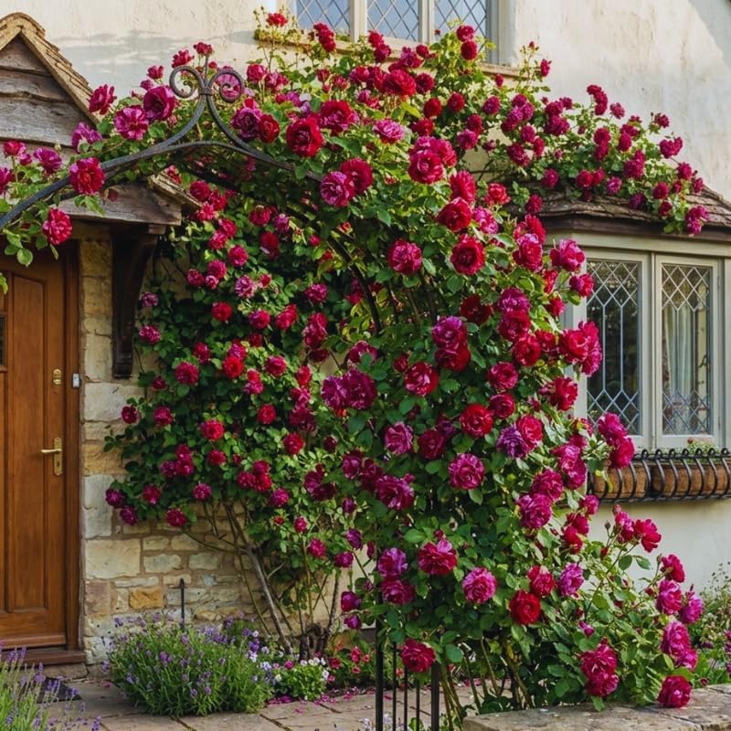 Purple Red Climbing Roses Live Plant, Rose Plant, 5-7 Inch Tall - Image 5