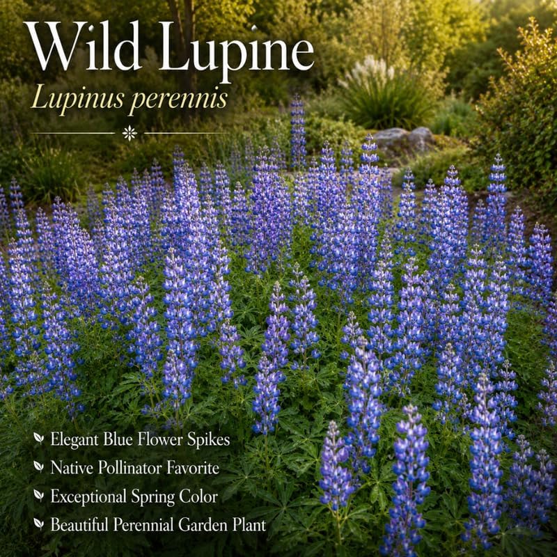 Wild Lupine Live Plant, 2-4" Tall in 3" Pot, Grow Robust, Easy to Care Vibrant Blue Flowers for Pollinator Gardens - Image 4