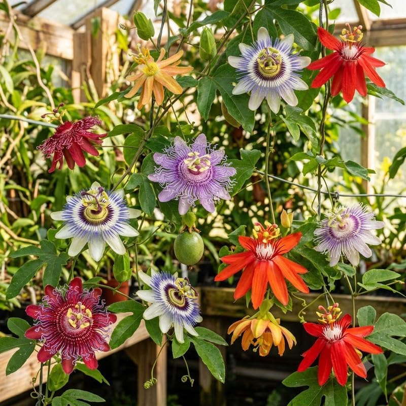 2 Mixed Passiflora Plants, Colorful Passion Flower Vines, 4-7'' Tall - Image 2