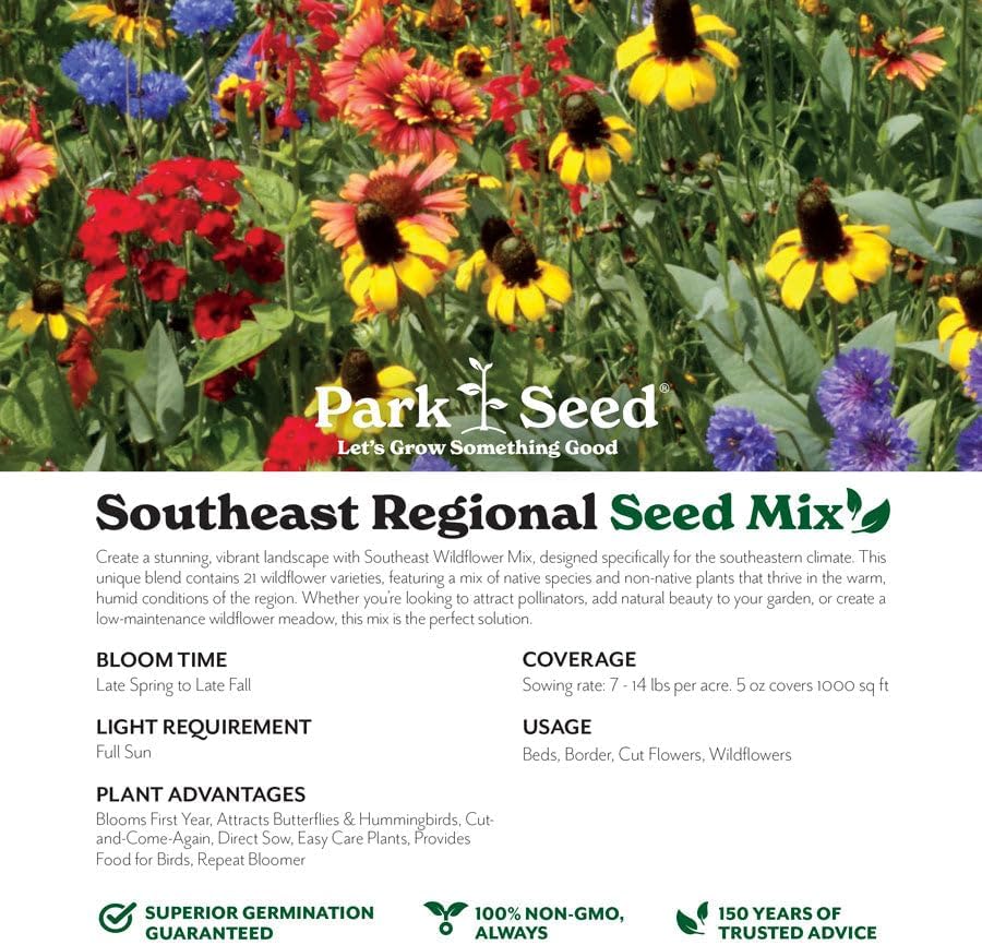 Park Seed Perennial Wildflower Garden Seeds - Southeast Regional Mix, 1 lb - Image 2