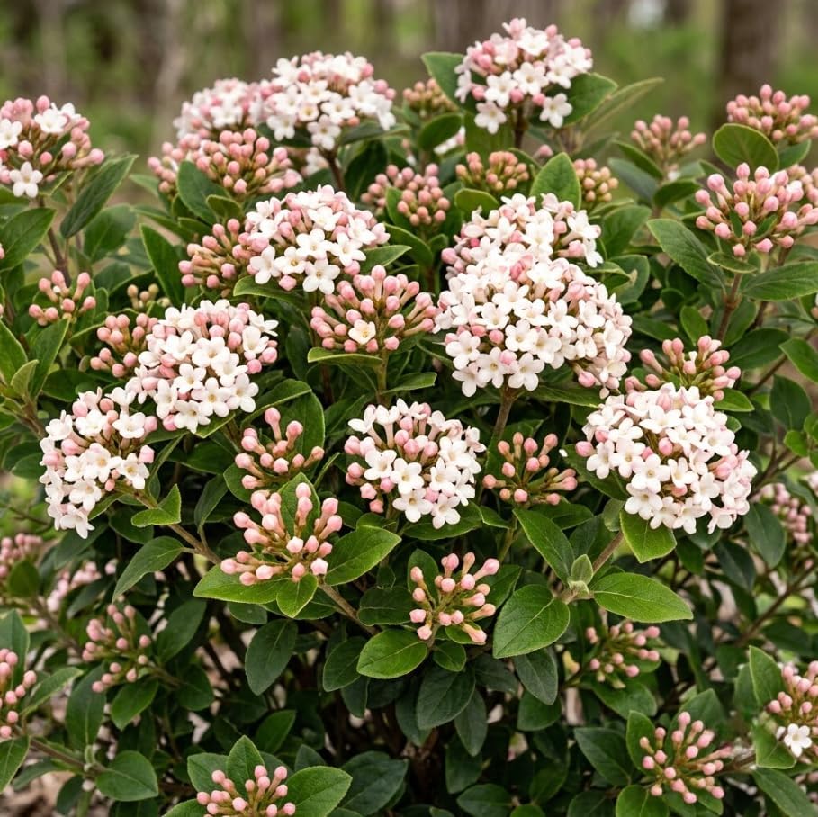 Judd Viburnum Live Plant 6-12 Inch Tall 2.5 Inch Pot, Fragrant Flowering Shrub, Pink Buds, White Snowball Viburnum Blooms, Hardy Landscape Bush - Image 6