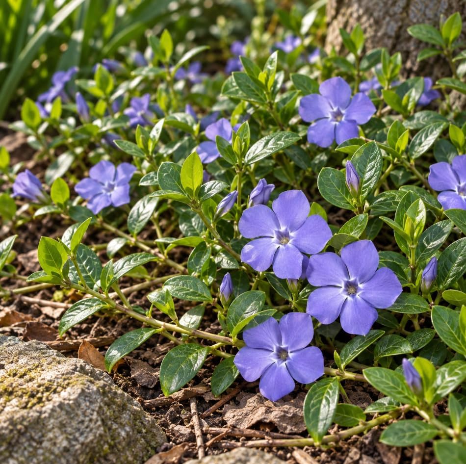 Set 12 Blue Vinca Minor Plants Live Hardy Perennial Vinca Vine 4-6" Longs - Image 3