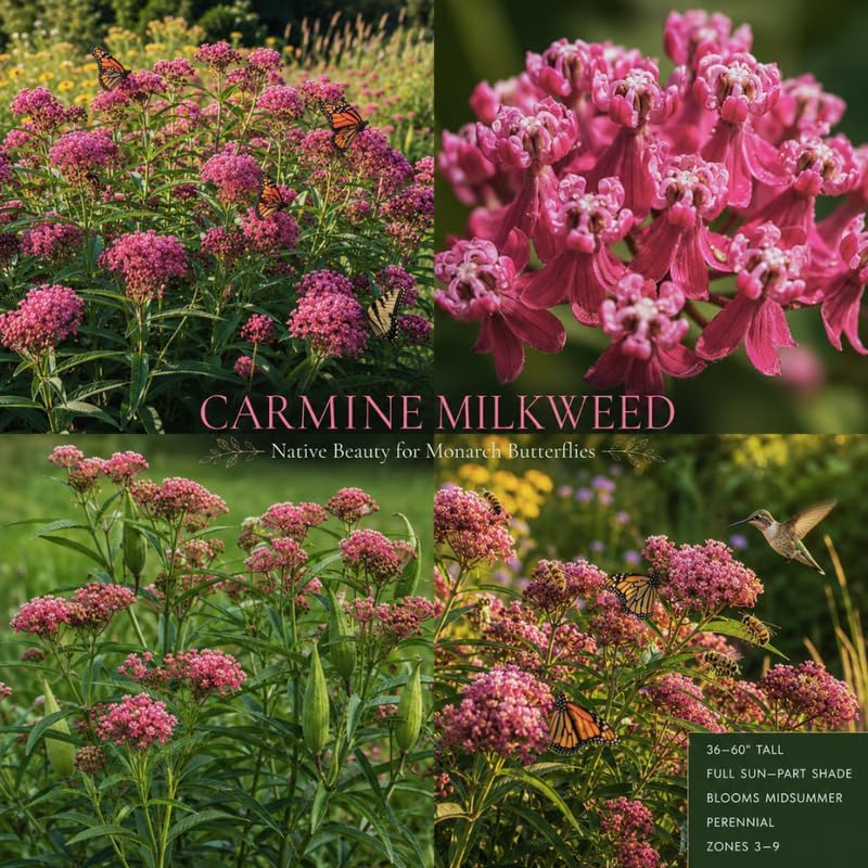 Milkweed Plants Live, Pink Swamp Milkweed Plants, 4-6 Inch Tall - Image 4
