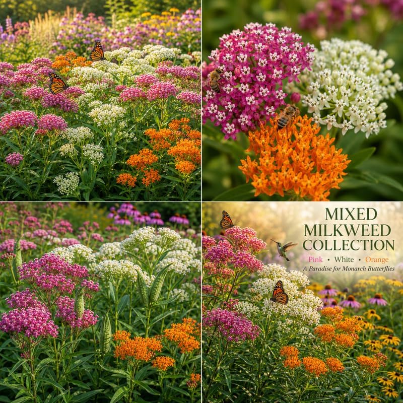 2 Mix Live Milkweed Plant, 4-6 Inch Tall, Flowering Milkweed Plant for Outdoor Gardens, Easy to Grow - Image 5