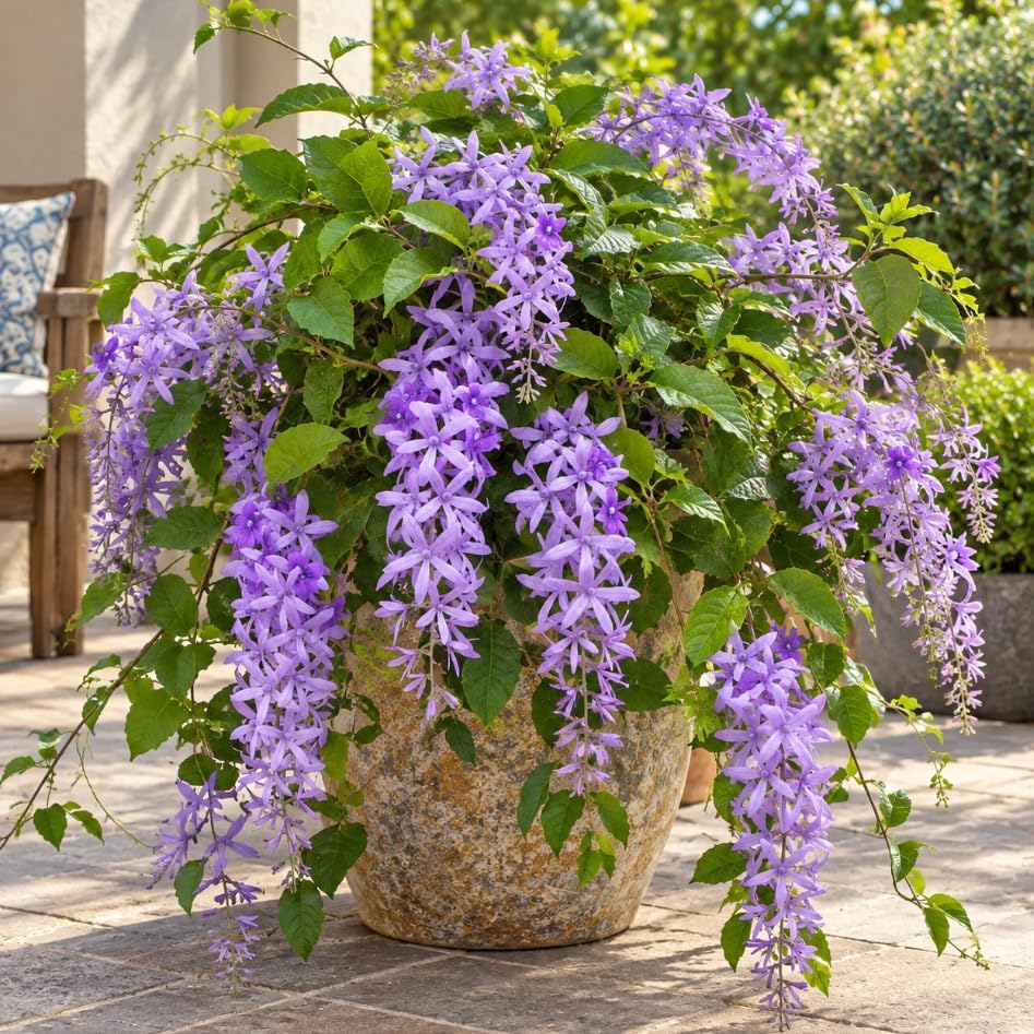 Set 2 Purple Queen Wreath Vine Live Plants 4-6 Inch Tall, Purple Flowering Vine Plants, Tropical Climbing Vines for Indoor, Outdoor Garden - Image 6