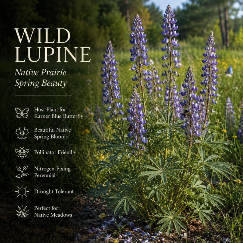 2 Wild Lupine Live Plant, 4-6" Tall in 4" Pot, Easy to Care, Grow Robust Blue Blooms for Butterflies Landscapes - Image 4