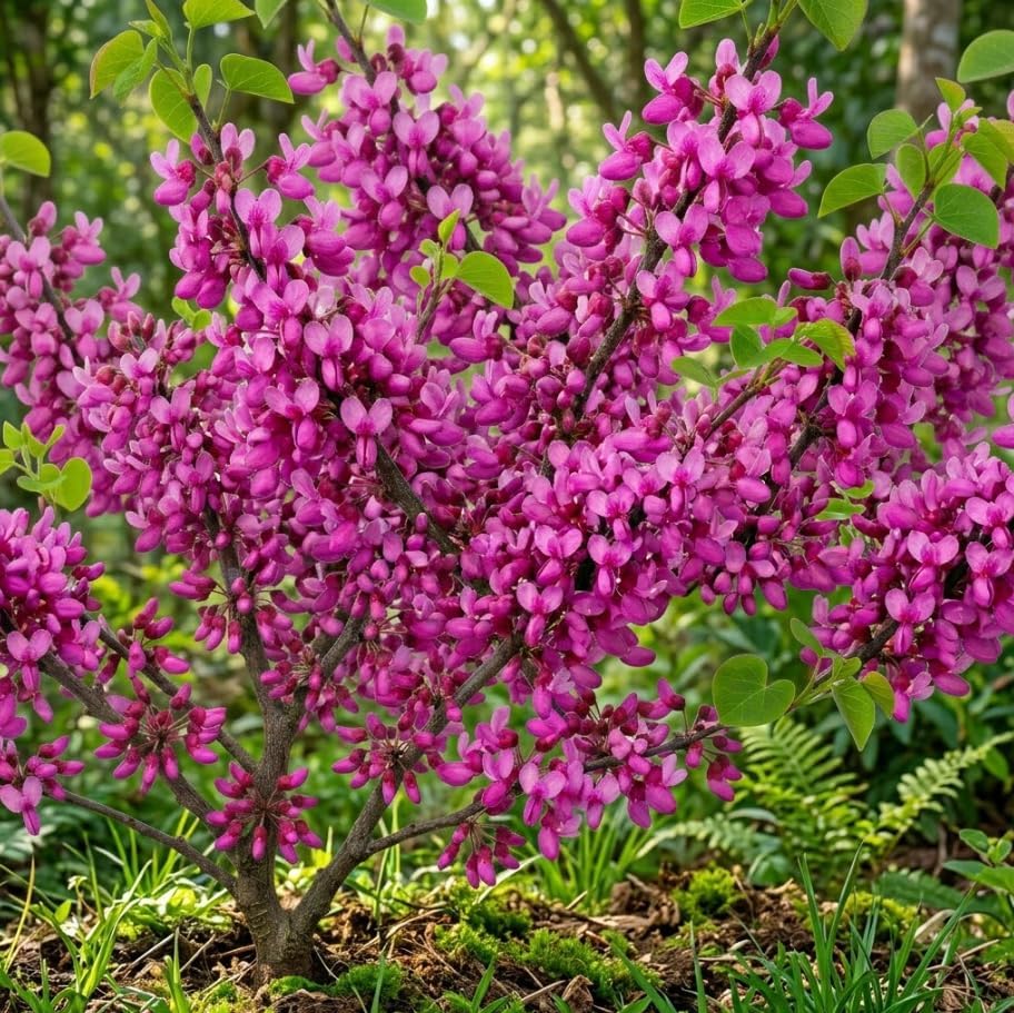 2 Eastern Redbud Tree Live Plants 6-16 Inch Tall Qt Pot, Ornamental Spring Blooming Seedling Cercis Canadensis Shrub Red Bud Tree - Image 4