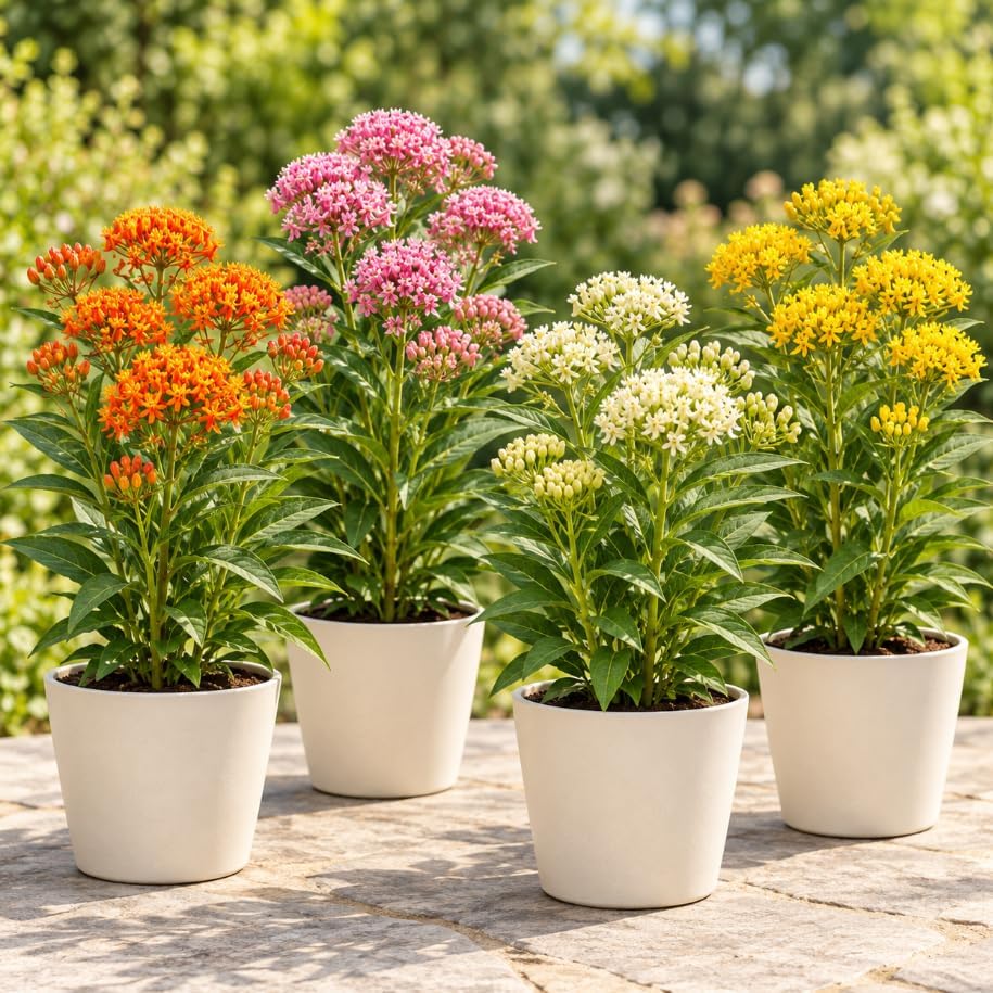 2 Mixed Color Milkweed Live Plants, Hardy Milkweed Shrub Asclepias Flowering Plants for Outdoor Gardens, 4-6 Inches Tall - Image 7